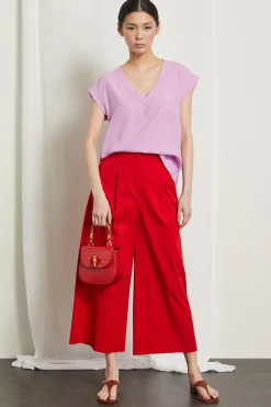 Blusa in crêpe de chine - Lilla