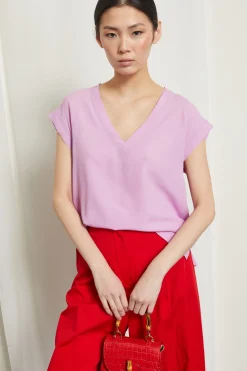 Blusa in crêpe de chine - Lilla