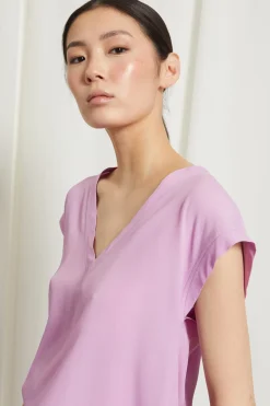 Blusa in crêpe de chine - Lilla