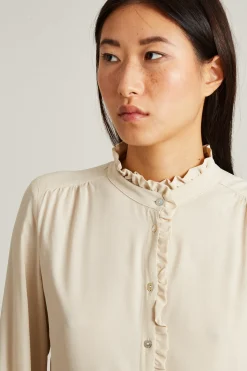 Blusa in crèpe di misto seta - Avorio