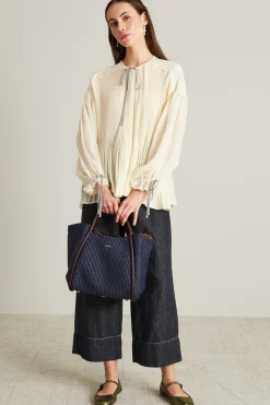 Blusa in mussola plissé - Burro