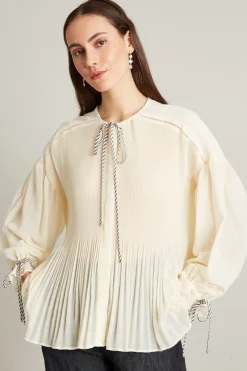 Blusa in mussola plissé - Burro