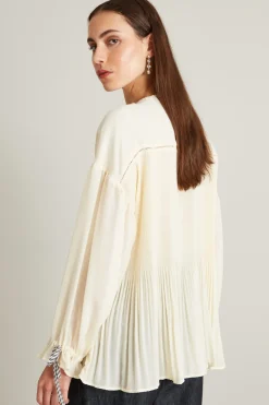 Blusa in mussola plissé - Burro