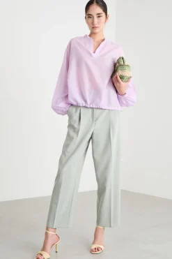 Blusa a uovo in voile - Lilla