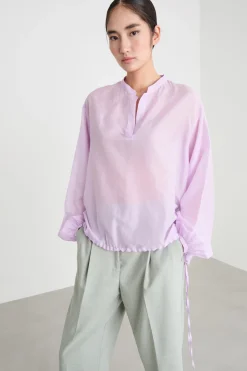 Blusa a uovo in voile - Lilla