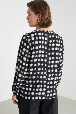 Blusa con apertura a goccia - Nero Bianco