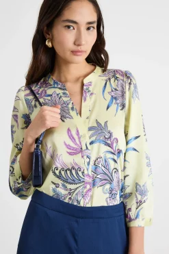 Blusa con apertura a V - Giallo