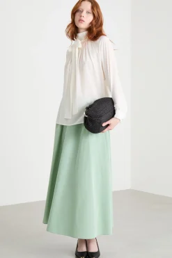 Blusa con collo a foulard - Bianco