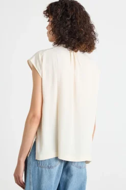 Blusa con collo a foulard - Bianco