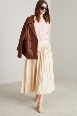 Blusa con collo alla coreana - Rosa
