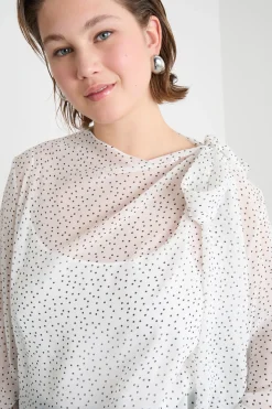 Blusa con fiocco - Bianco