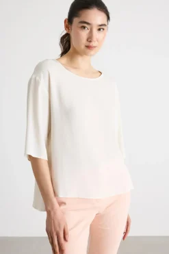 Blusa con fondo asimmetrico - Bianco