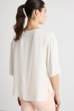 Blusa con fondo asimmetrico - Bianco