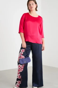 Blusa con maniche a tre quarti - Fuxia