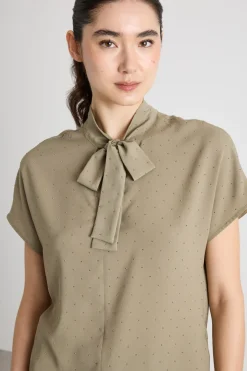 Blusa con micro cristalli - Verde