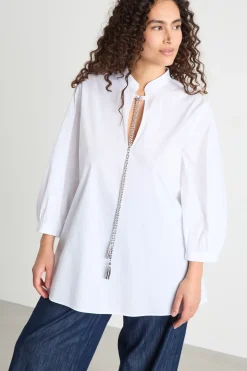 Blusa con nappe - Bianco