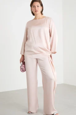 Blusa con nodo laterale - Rosa