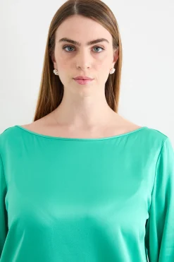 Blusa con nodo laterale - Verde