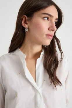 Blusa con paillettes - Bianco