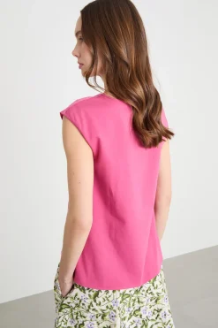 Blusa con retro a contrasto - Rosa