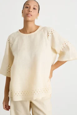Blusa con ricami - Avorio
