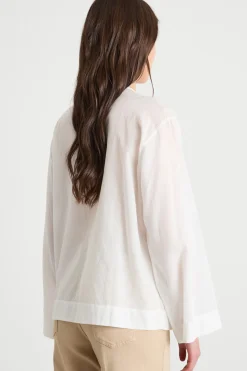 Blusa con ricamo di perline - Bianco