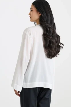 Blusa con ricamo di perline - Bianco