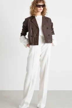 Blusa con ricamo Sangallo e volant - Bianco