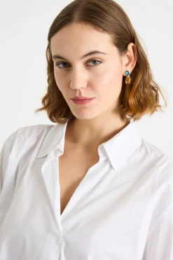 Blusa con scollo a V - Bianco
