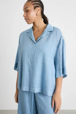 Blusa con top - Azzurro