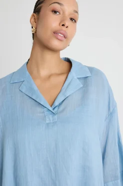 Blusa con top - Azzurro