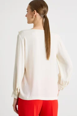 Blusa con volant - Bianco