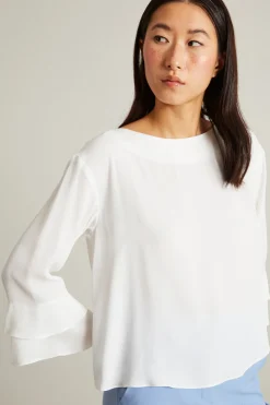 Blusa con volant - Bianco