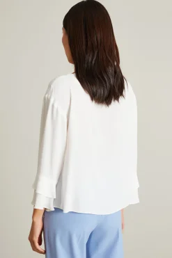 Blusa con volant - Bianco