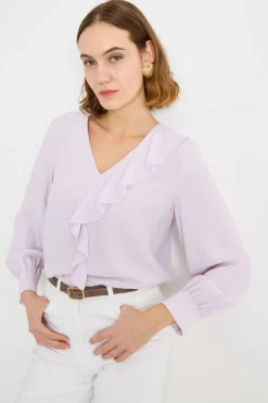 Blusa con volant - Lilla