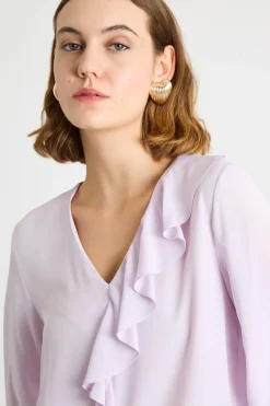 Blusa con volant - Lilla