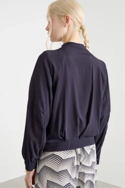 Blusa con zip - Blu