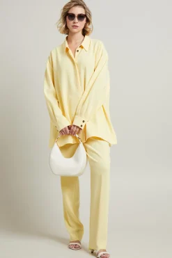 Blusa dritta in cady - Giallo