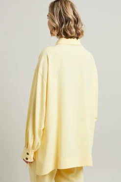 Blusa dritta in cady - Giallo