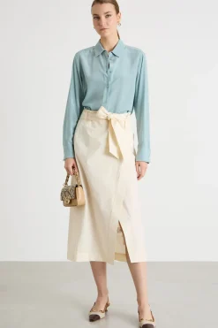 Blusa fluida - Azzurro