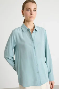 Blusa fluida - Azzurro