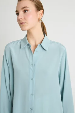 Blusa fluida - Azzurro