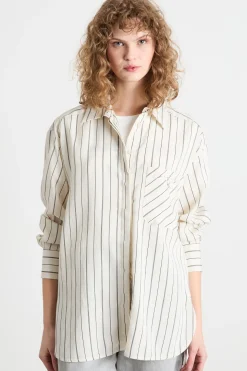 Blusa fluida con taschino - Bianco