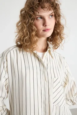 Blusa fluida con taschino - Bianco