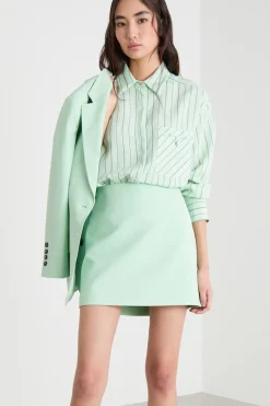 Blusa fluida con taschino - Verde