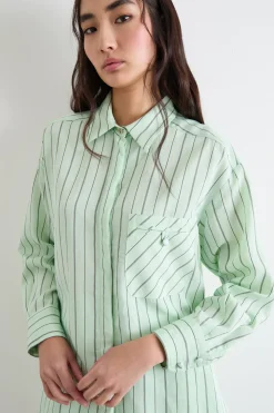 Blusa fluida con taschino - Verde