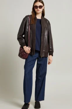Blusa fluida in enver satin - Blu