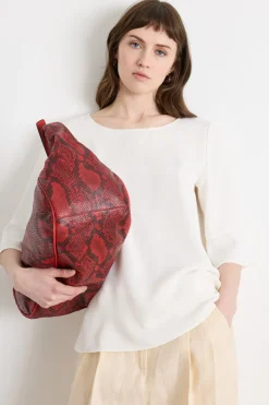 Blusa fluida in raso opaco - Bianco