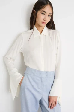 Blusa in charmeuse di seta - Bianco