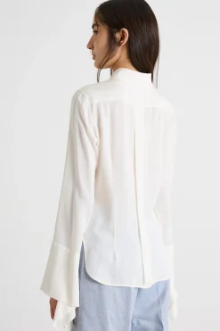 Blusa in charmeuse di seta - Bianco